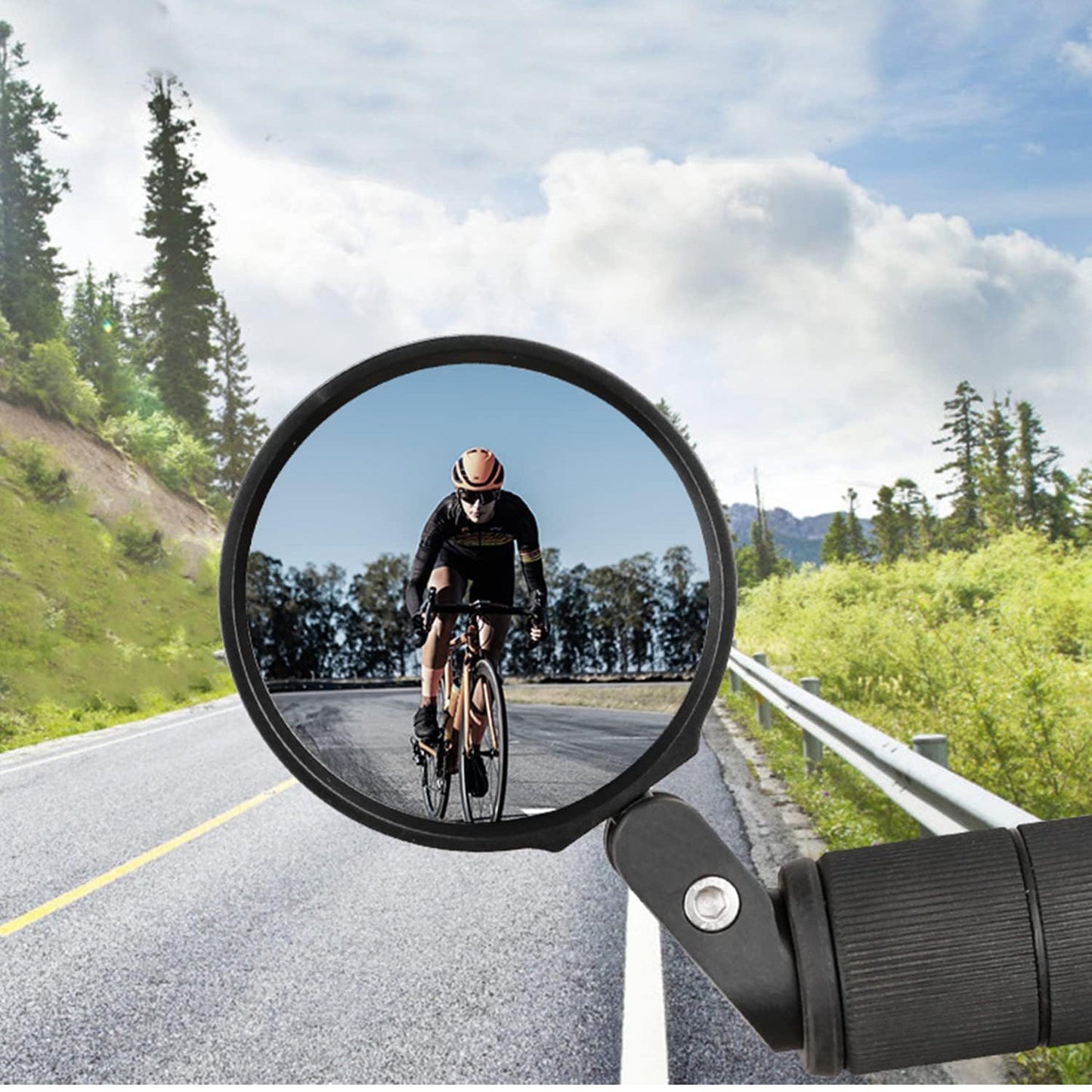 Bar End Bike Mirror, Safe Rearview Mirror 360° Rotatable & Foldable Safety Bicycle Rear View Mirror, Mirror Durable Bike Mirror (1 Pc)