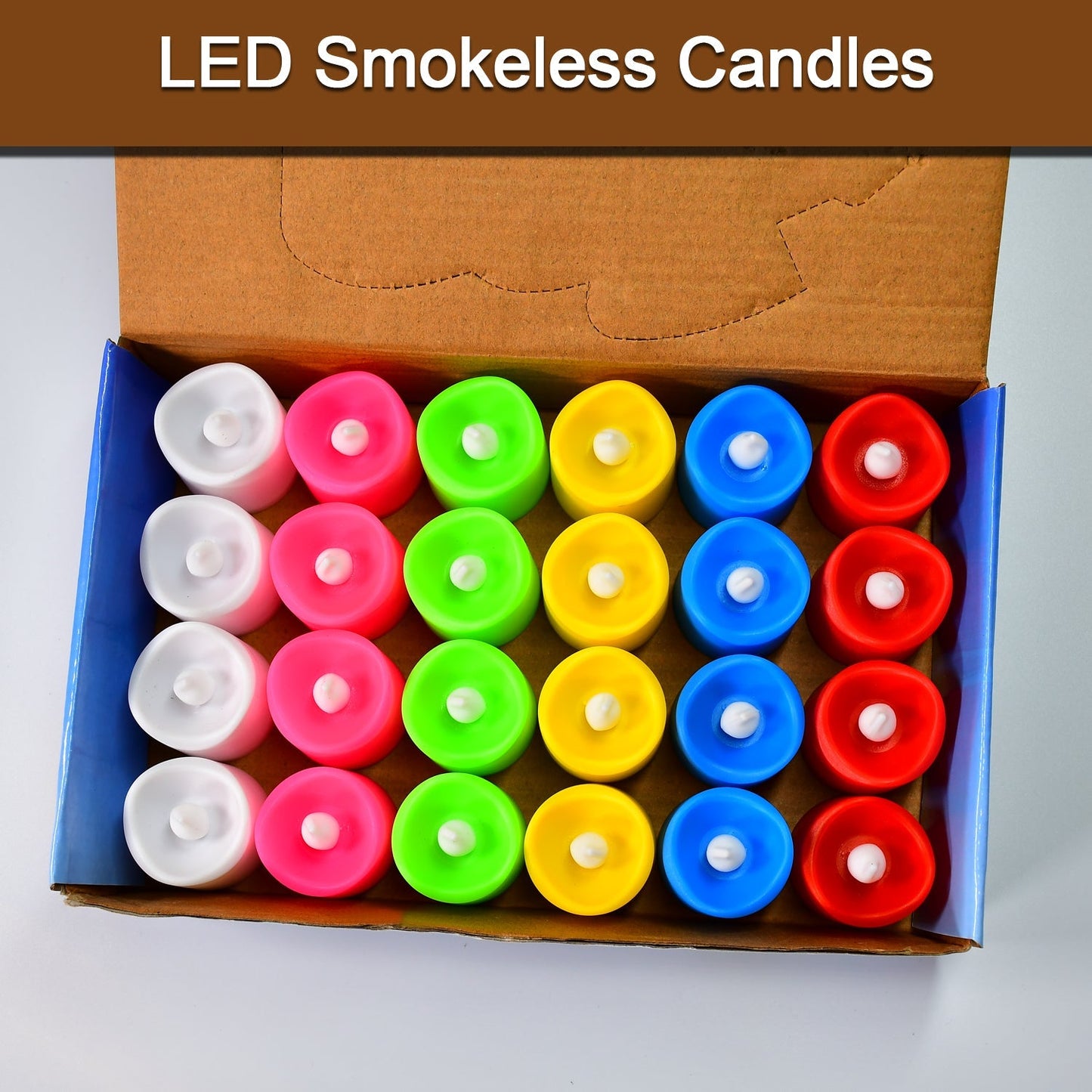 Festive Lighting for Any Occasion: 24 Pack LED Tealight Candles (Multicolor)