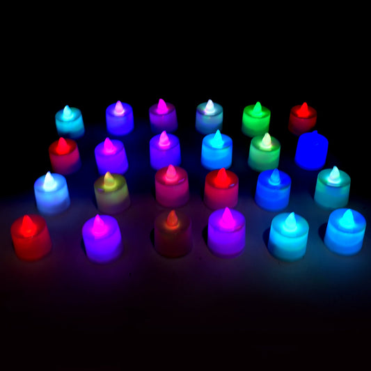 Multicolor LED Tealights Candles (24 Pack): Festive Decorations