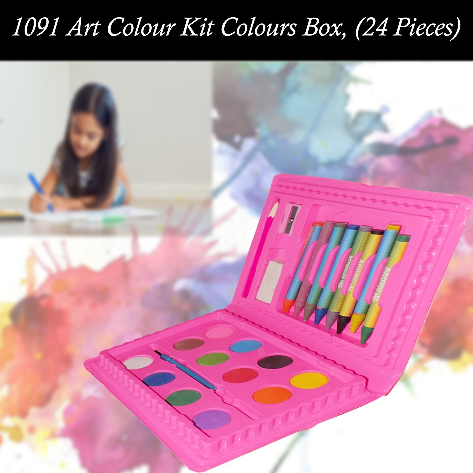 1091 Art Colour Kit Colours Box, (24 Pieces) 