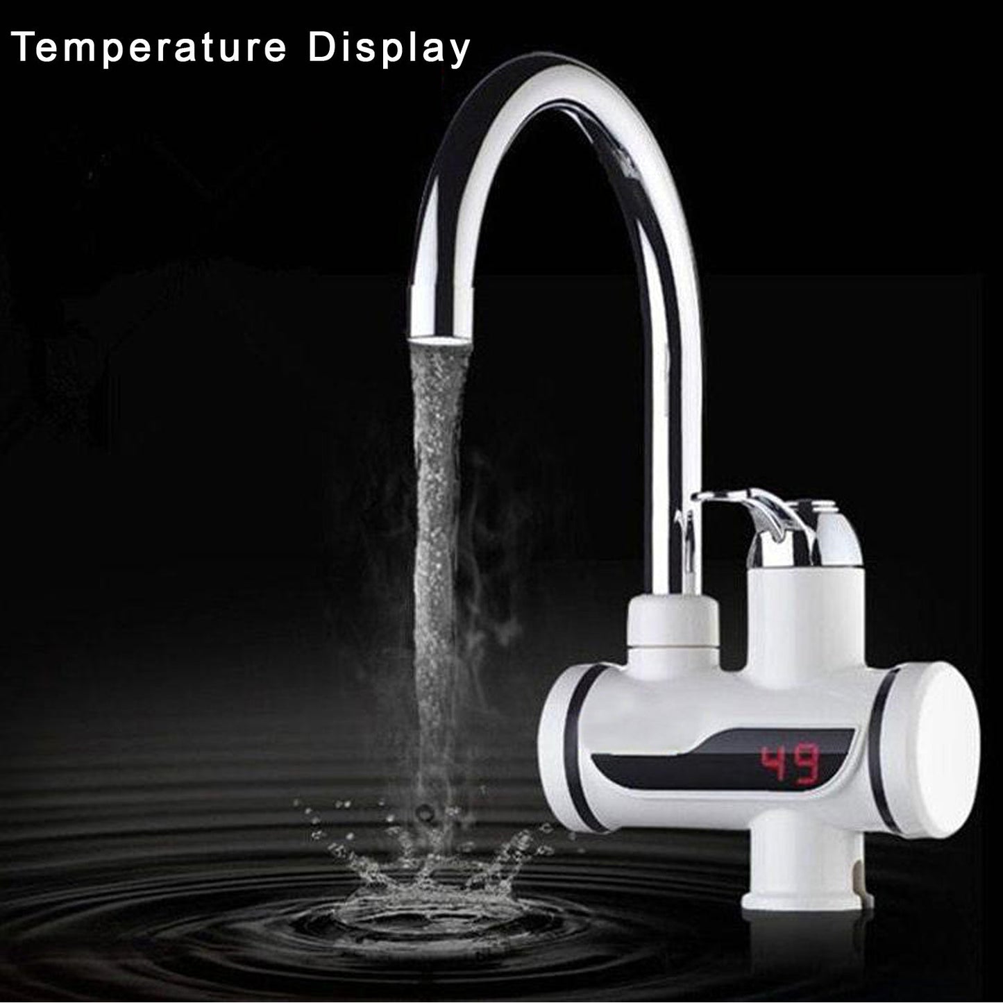 1684A Stainless Steel LED Digital Display Instant Heating Electric Water Heater Faucet Tap, Geyser 