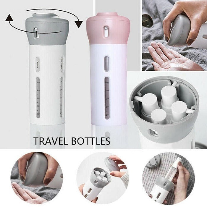 1384 4 in 1 Travel Dispenser Bottle Set Travel Refillable Cosmetic Containers Set 