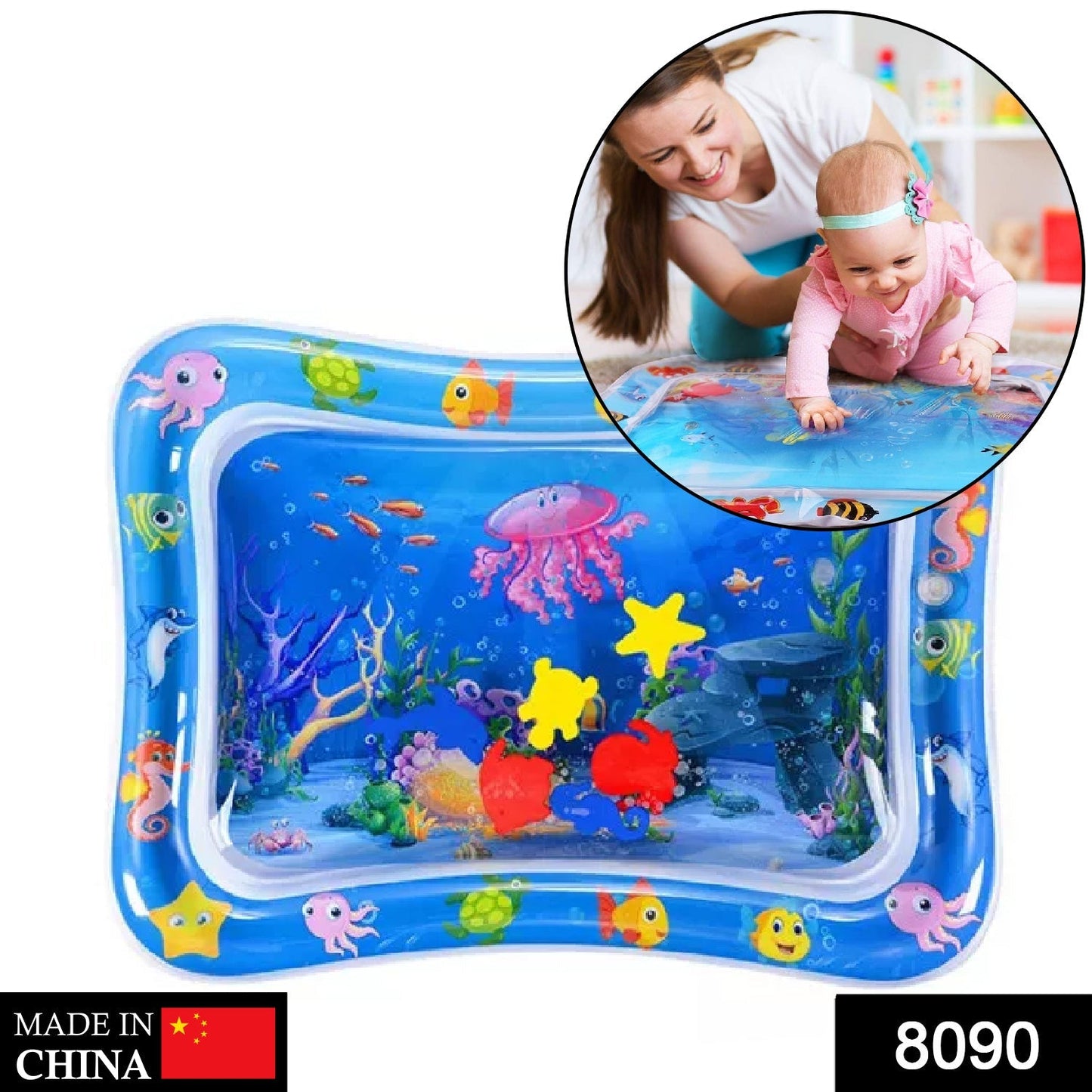 8090 Baby Water Mat Inflatable Baby Play Mat Activity Center for Infant Baby Toys 3 to 15 Months, Baby Gifts for Boys Girls(Assorted Design) 