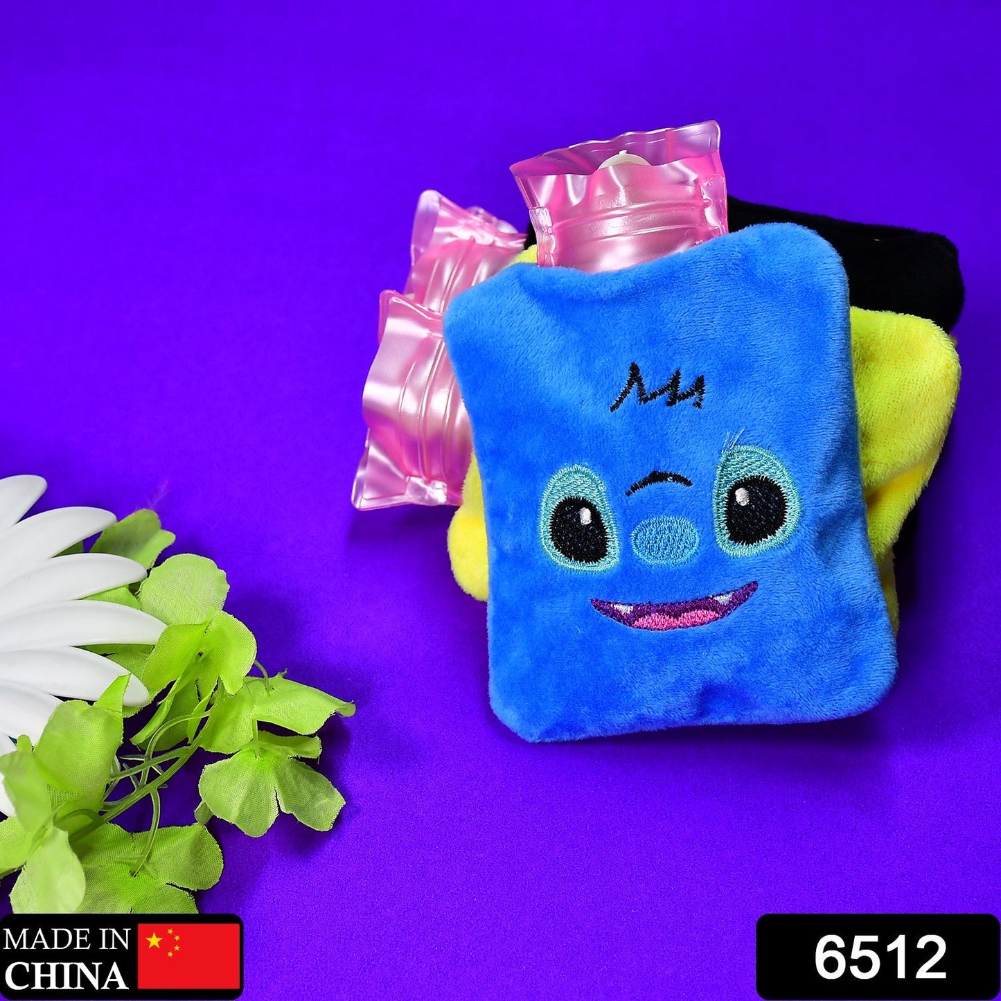 6512 Blue Stitch small Hot Water Bag with Cover for Pain Relief, Neck, Shoulder Pain and Hand, Feet Warmer, Menstrual Cramps. 