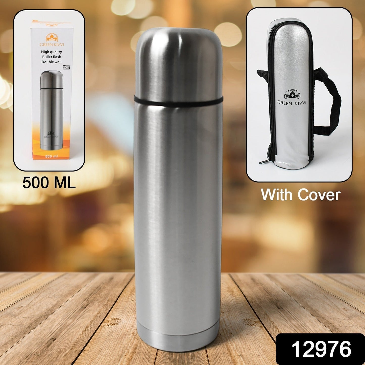 Vacuum Stainless Steel Double Wall Water Bottle, Fridge Water Bottle, Stainless Steel Water Bottle Leak Proof, Rust Proof, Cold & Hot Thermos steel Bottle| Leak Proof | Office Bottle | Gym | Home | Kitchen | Hiking | Trekking | Travel Bottle (500 ML)