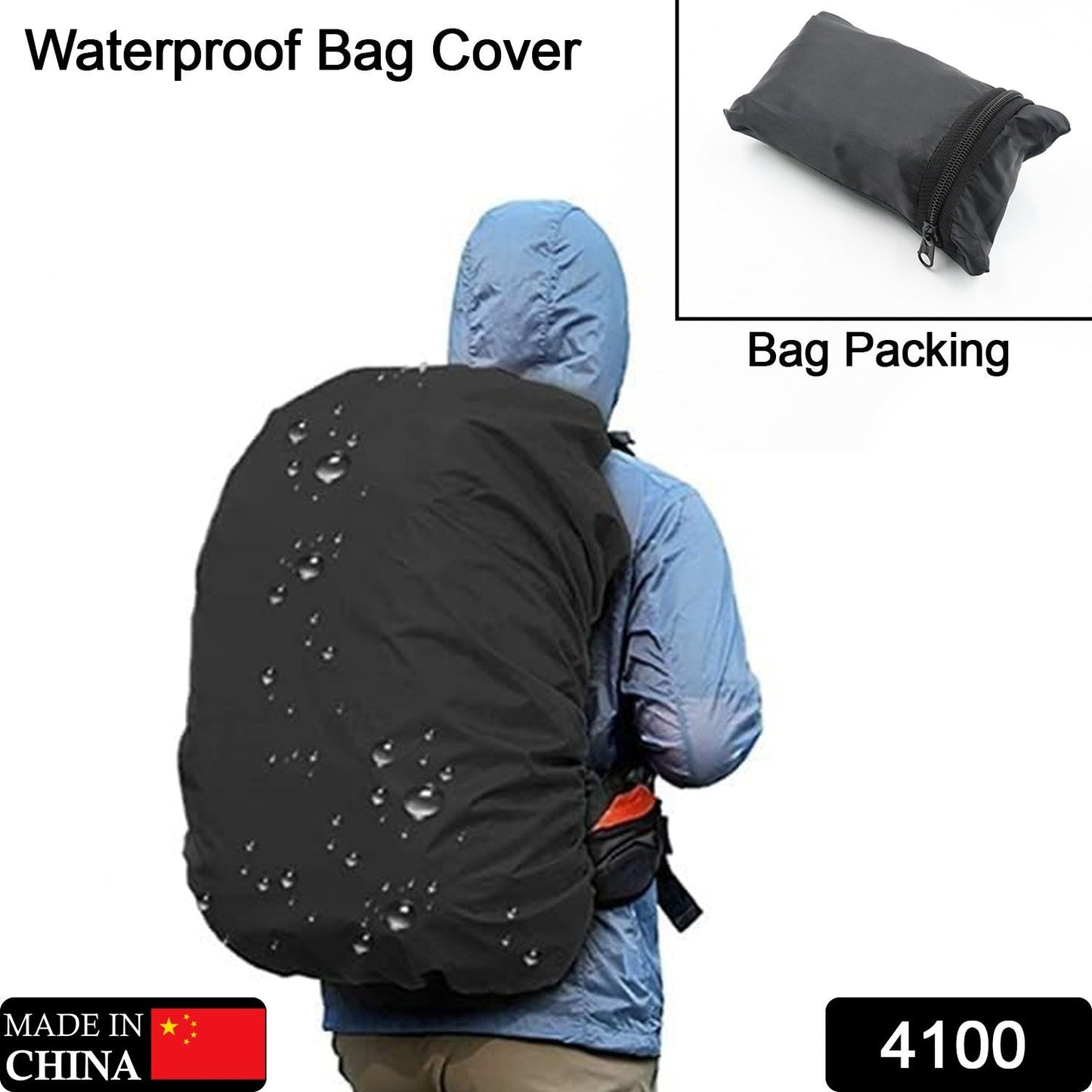 Heavy Waterproof Nylon Rain Cover/Dust Cover - Elastic Adjustable for Laptop Bags and Backpacks, School Bag Waterproof Cover, Dust Proof, Backpack, Laptop Bag Cover (1Pc)