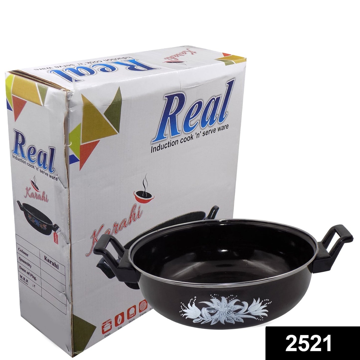 2521 Traditional Small Cast Iron Kadai 