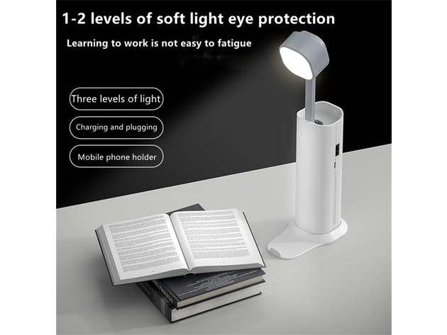 4 in 1 Creative desk Lamp, Rechargeable LED Table Flashlight Eye Protection Table Lamp Power Bank Handheld Desk Night Lamp Portable Torch Light with Adjustable Light Head for Home Kids Room Bedroom Office