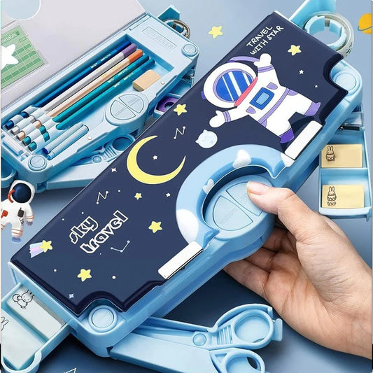 Multifunctional Pencil Box for Kids, Space Pencil Box For Boys, Kids Pencil Box for Boys & Girls, Magnetic Pencil Box for Boys, Pop up Pencil Box, Space Theme Return Gifts for Kids (Space Pencil Box)