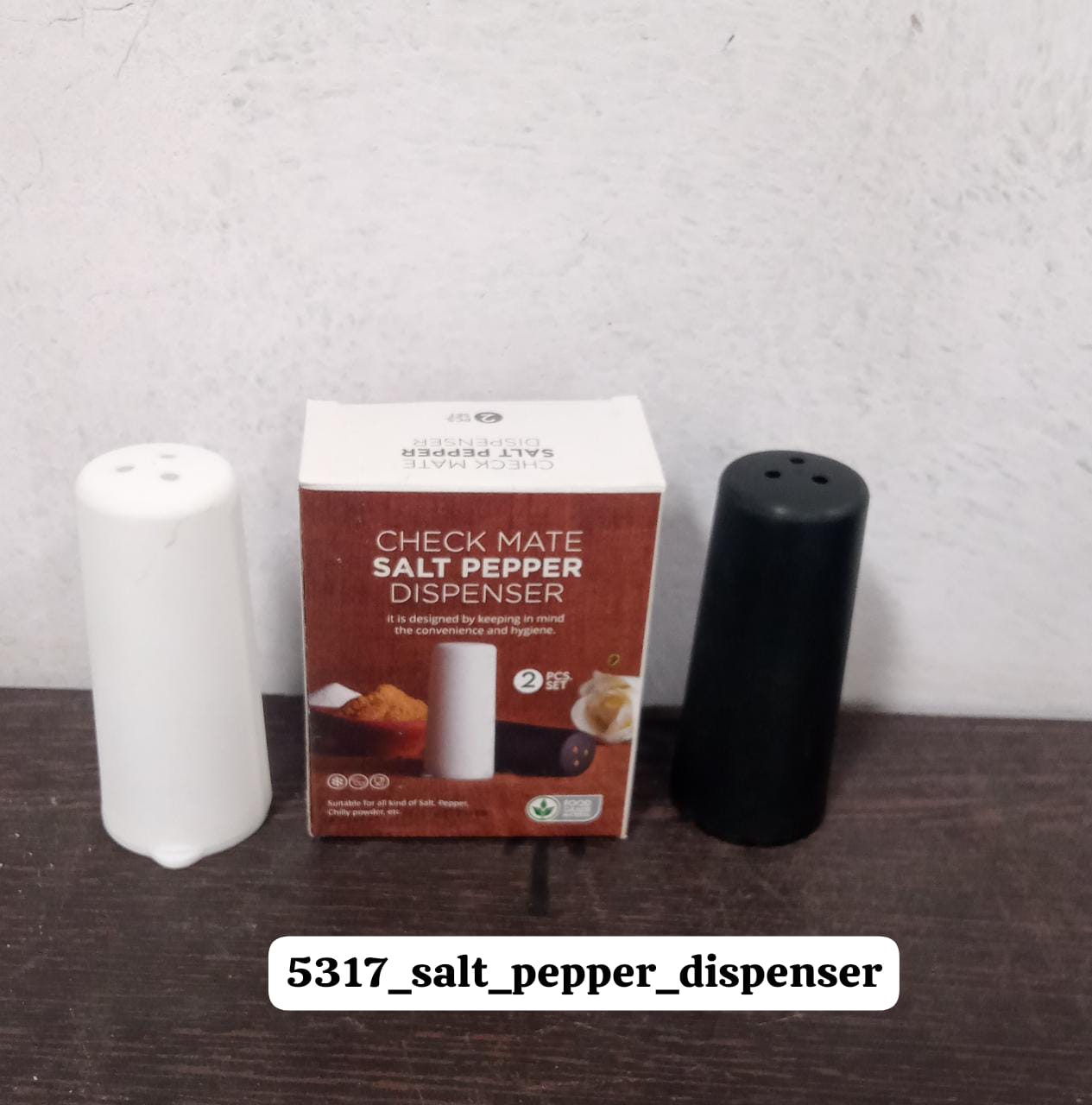 Salt Pepper Dispenser Dining Table Spice Storing Use & New Look Dispenser For Home & Hotel Use (2 Pcs Set)