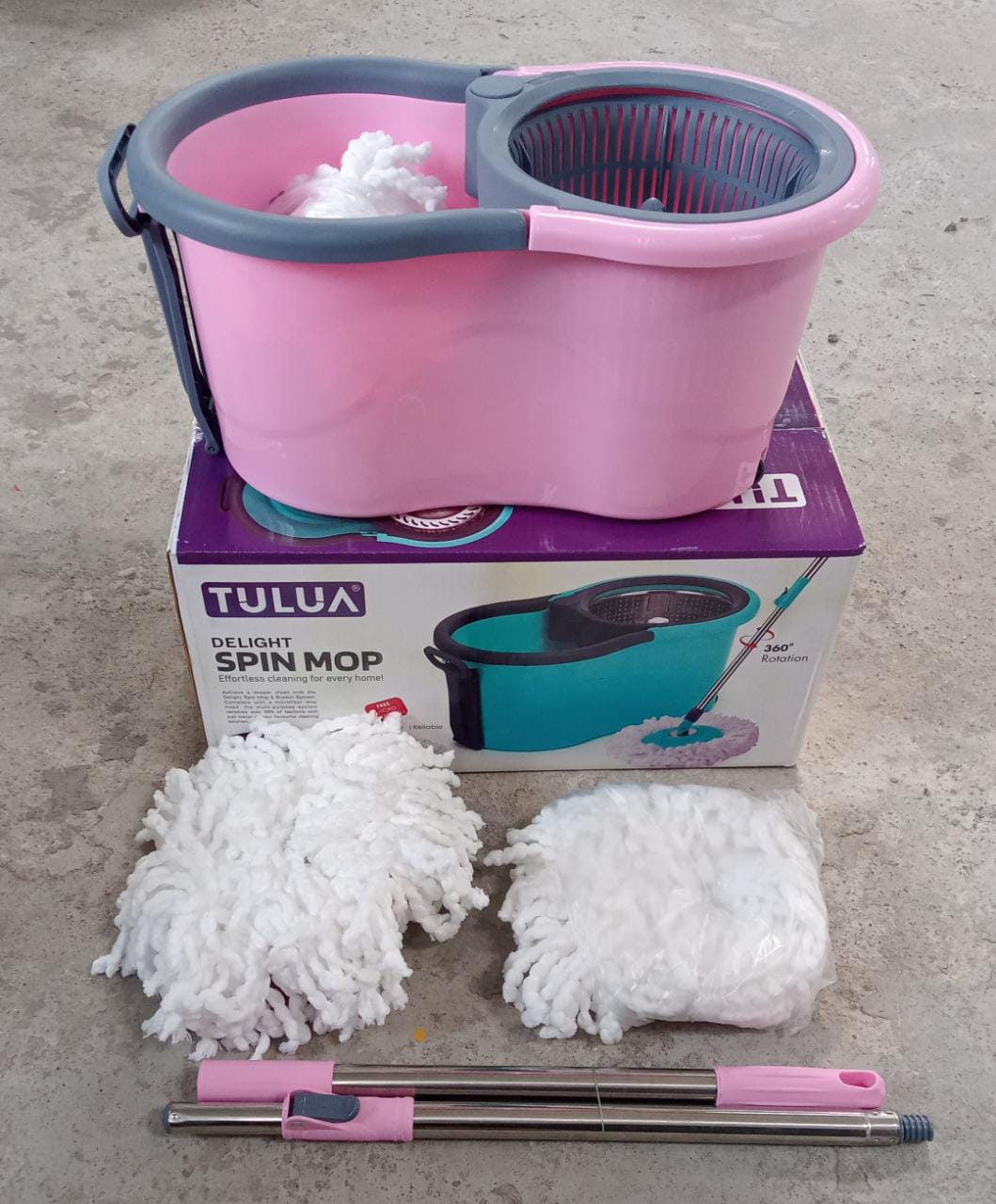 Quick Spin Mop Plastic spin, Bucket Floor Cleaning, Easy Wheels & Big Bucket, Floor Cleaning Mop with Bucket