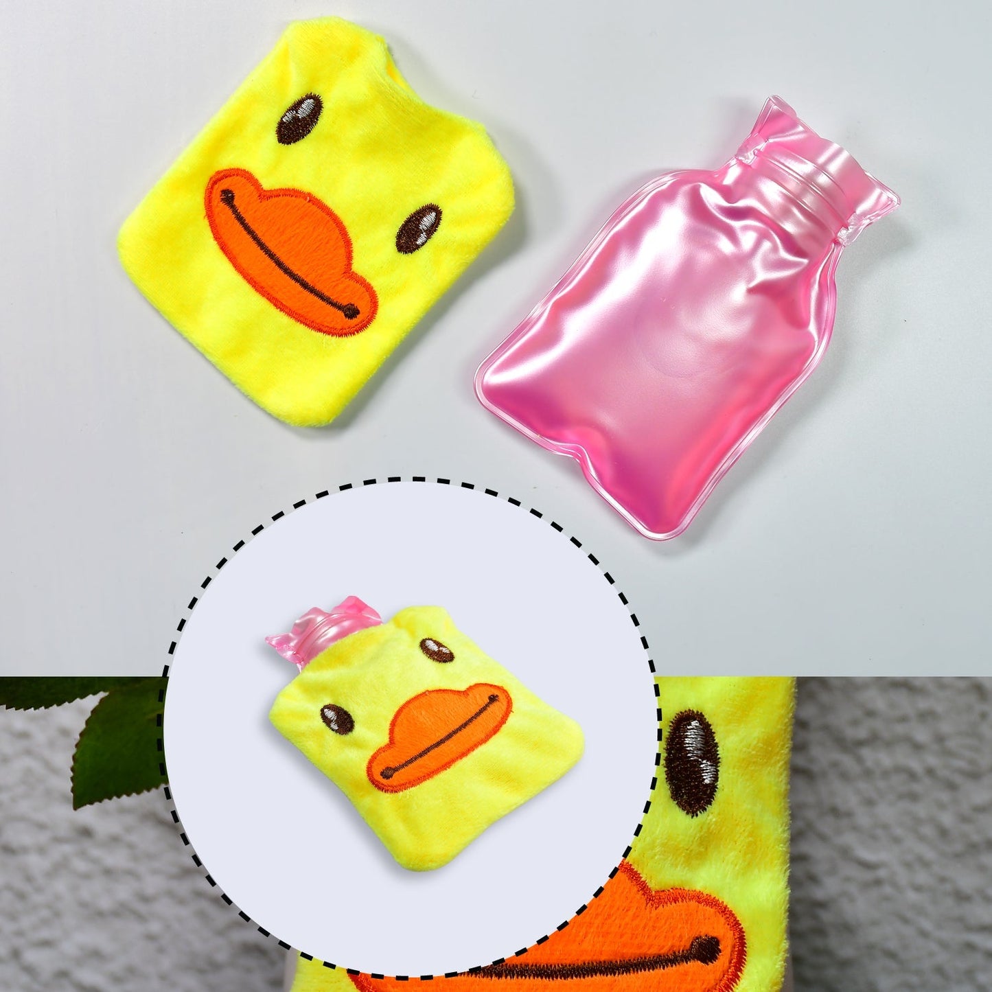 6511 Yellow Duck small Hot Water Bag with Cover for Pain Relief, Neck, Shoulder Pain and Hand, Feet Warmer, Menstrual Cramps. 