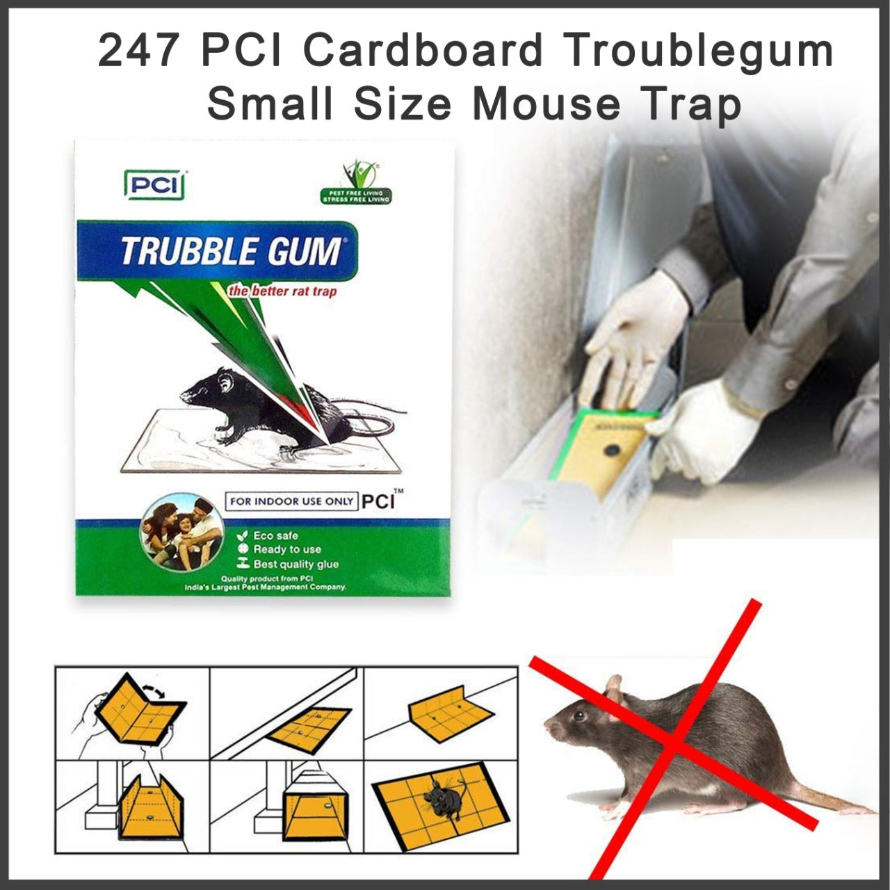 PCI Cardboard Troublegum Small Size Mouse Trap-1pc