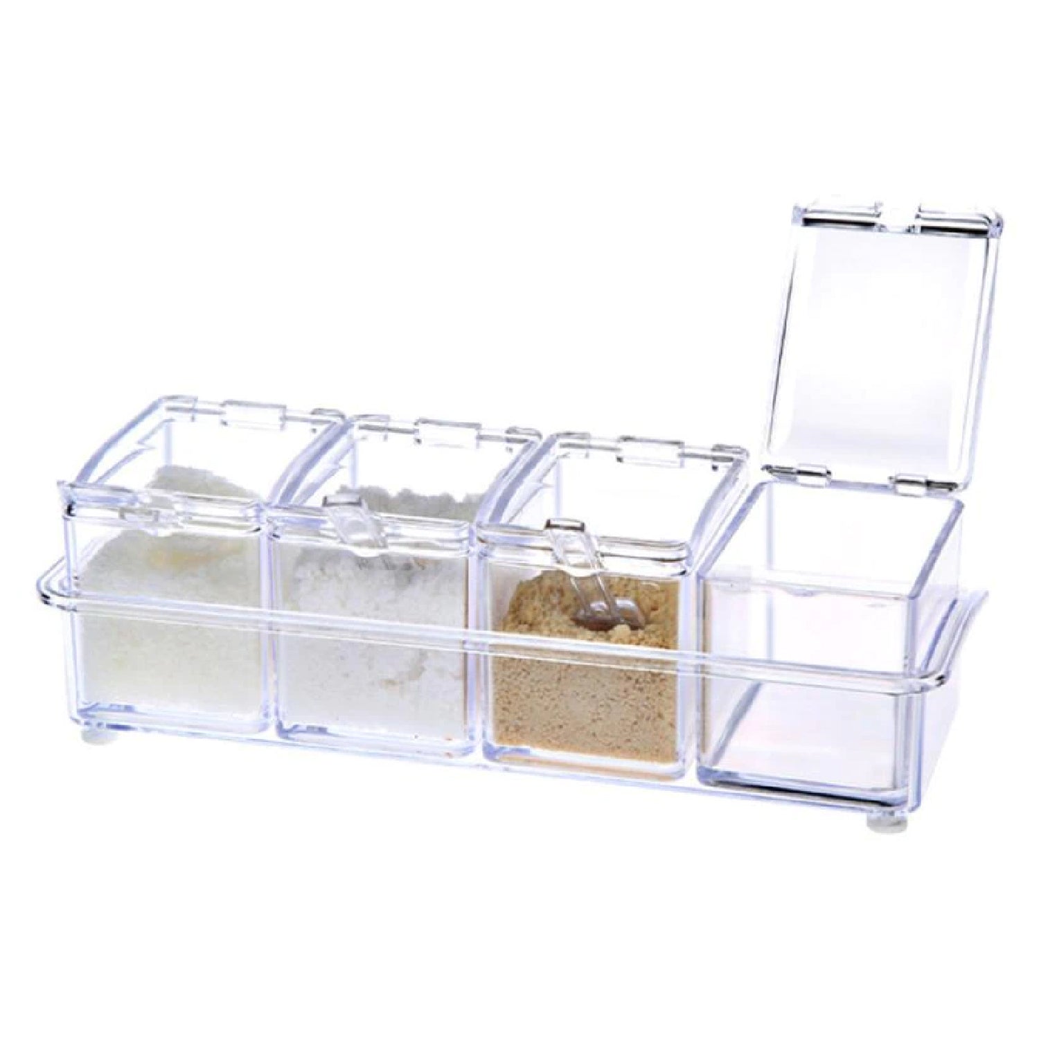 2444 Crystal Seasoning Acrylic Box Pepper Salt Spice Rack 