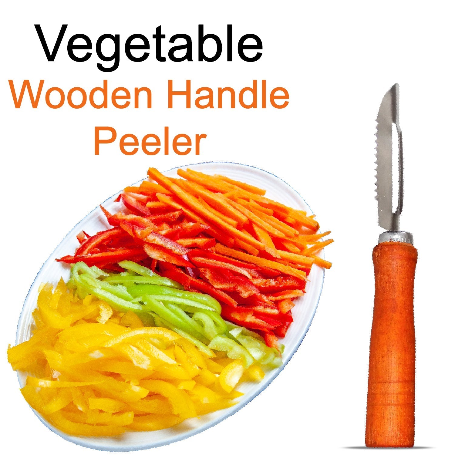 2455 Wooden Handle and Stainless Steel Vegetable Peeler 