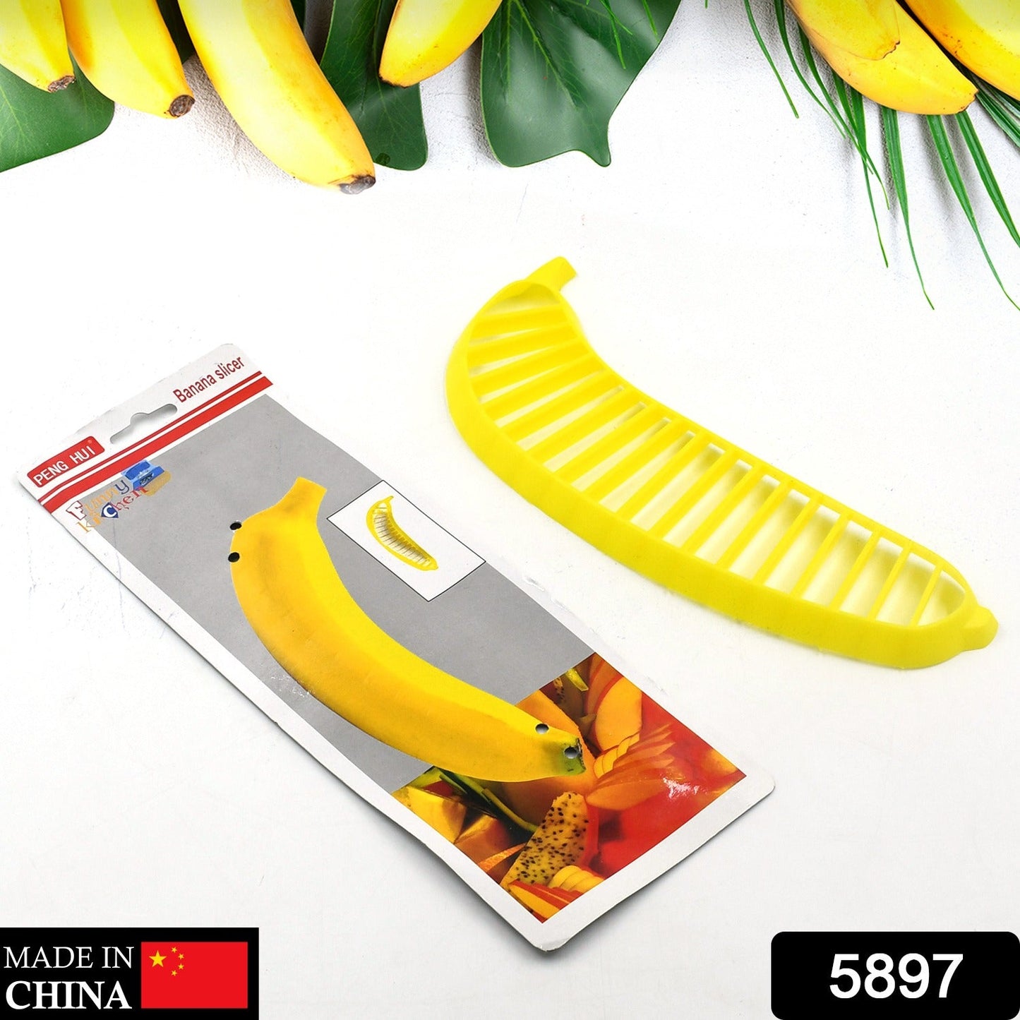 Banana Slicer- Perfect for Fruit Salads Handle Plastic Banana Fruit Slicer Cutter Chopper